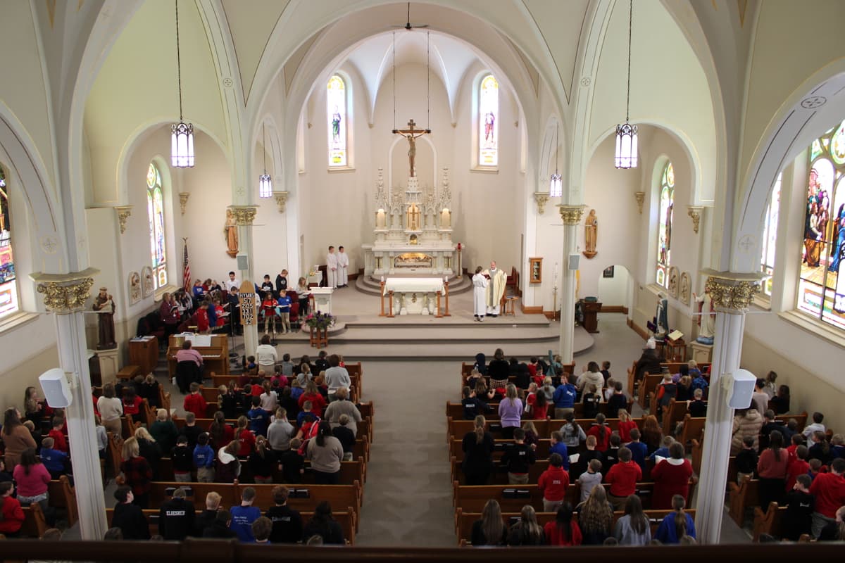 Seton Catholic students at an all-school Mass